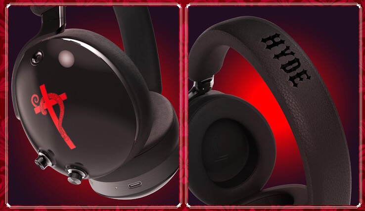 A edição especial dos fones de ouvido WA-J1-666 apresenta uma cruz vermelha e arte de cobra, embalagem de edição limitada e ajuste de som pela Hyde. (Fonte da imagem: Avoit)