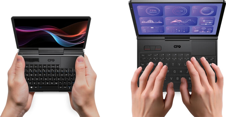 O GPD MicroPC 2 e o Pocket 4, da esquerda para a direita. (Fonte da imagem: GPD)