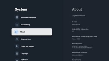 Essas TVs estão pulando o Android TV 12 e indo direto para o Android 14. (Fonte da imagem: usuário do Reddit roshis_Saha_Swopna)