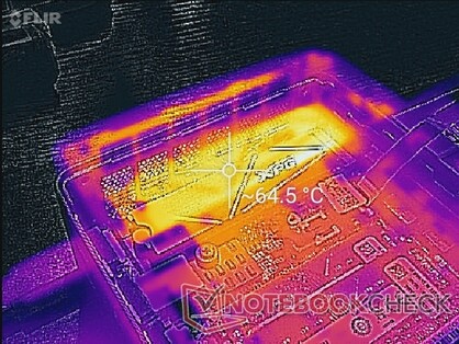 Temperatura da superfície SSD após o funcionamento DiskSpeed em loop