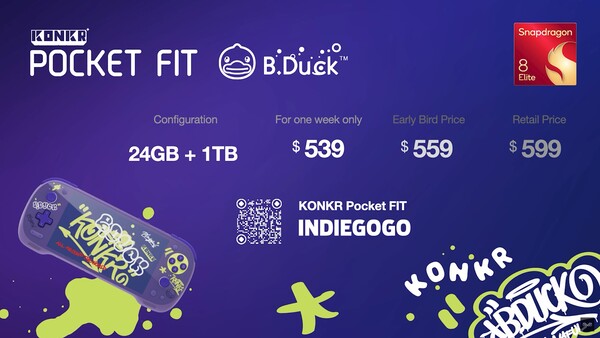 A edição do Konkr Fit Elite B.Duck custará mais do que as outras opções de cores. (Fonte da imagem: Ayaneo)