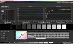 Escalas de cinza (Cor: Profissional, temperatura de cor: Quente, espaço de cor alvo: sRGB)