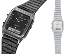 O Casio x Liberty AQ-230EBLT-1A e o AQ-230ELT-7A (na foto), da esquerda para a direita. (Fonte da imagem: Casio)