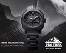 Na foto, o pôster promocional do Casio Pro Trek PRW-B1000WM-1.
