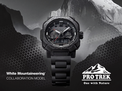Na foto, o pôster promocional do Casio Pro Trek PRW-B1000WM-1.
