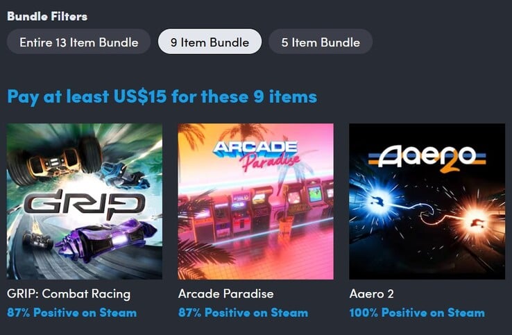 Imagem decorativa. Ao pagar US$ 15, o senhor recebe 9 jogos (Fonte da imagem: Humble Bundle)