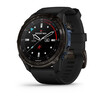 The Descent Mk3i - 51 mm Carbon Gray DLC Titanium com pulseira de silicone preta. (Fonte da imagem: Garmin)