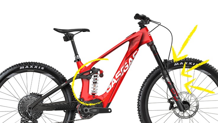 A bicicleta elétrica Gasgas ECC 6 tem suspensão projetada com a DVO. (Fonte da imagem: Gasgas)