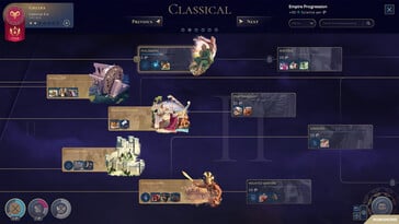 Uma imagem que mostra uma interface no Humankind.