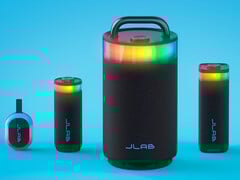 A série JLab Party de alto-falantes Bluetooth vem com efeitos de iluminação RGB, resistência a respingos e som personalizável. (Fonte da imagem: JLab)