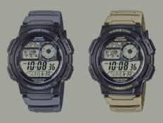 O Casio AE1000W-5AV e o AE1000W-8AV, da esquerda para a direita. (Fonte da imagem: Casio)