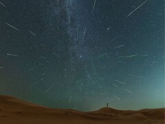 Uma imagem tirada durante a chuva de meteoros Perseidas. (Fonte da imagem: Costfoto/NurPhoto - Getty Images)