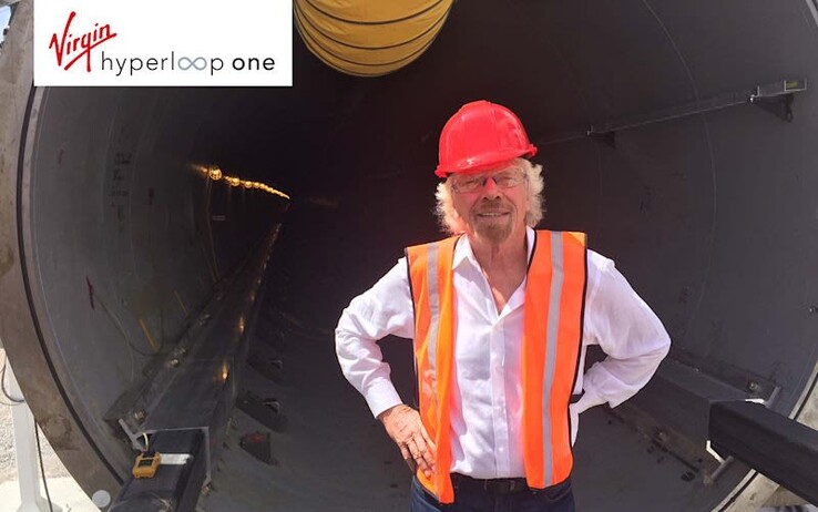 Sir Richard Branson investiu na Hyperloop One. Fonte da imagem: Virgin Hyperloop