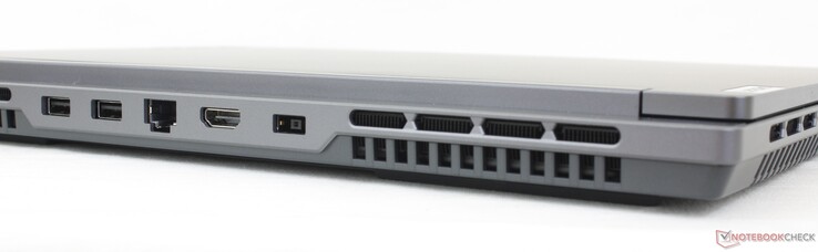 Esquerda: 2x USB-A 3.2 Gen. 2, Gigabit RJ-45, HDMI 2.1, adaptador CA