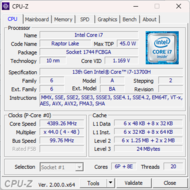 Página principal da CPU-Z