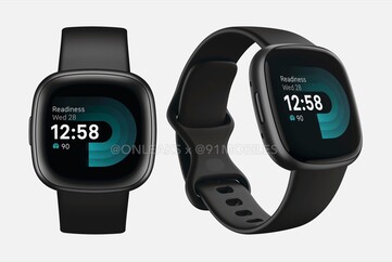 The Fitbit Versa 4. (Fonte de imagem: @OnLeaks & 91mobiles)