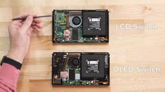 Os modelos OLED da Nintendo Switch contêm algumas mudanças em relação à versão LCD. (Fonte da imagem: iFixit)