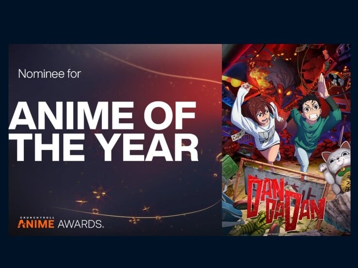 Dandadan foi indicado não apenas para melhor anime do ano, mas também para outras 18 categorias! (Fonte da imagem: Crunchyroll)