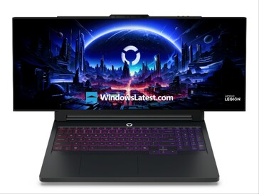 Vista frontal não oficial do suposto laptop para jogos Lenovo Legion Pro Rollable. (Fonte da imagem: Windows Latest)