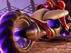 Samus de Metroid Prime 4: Beyond em sua moto Vi-O-La (Fonte da imagem: Nintendo of America no YouTube, captura de tela)