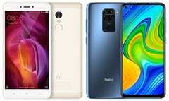 Gerações à parte: A Redmi Nota 4 e a Redmi Nota 9. (Fonte da imagem: Xiaomi - editado).