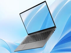 O Lecoo 14 possui uma tela IPS de 14 polegadas com taxa de atualização de 60 Hz. Na foto: uma imagem promocional mostrando a parte frontal do laptop.