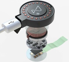 Implante cerebral Neuralink com carregador, modelo 3D (Fonte: CGTrader)
