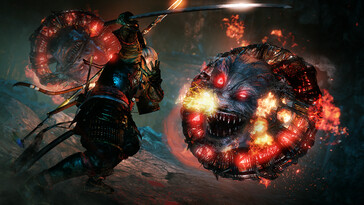 Uma imagem mostrando uma batalha em Nioh: Complete Edition.