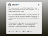 A OpenCode confirma a violação de segurança e o vazamento de chaves de API