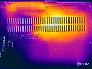 Temperaturas da superfície do teste de estresse (parte inferior)