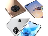 Huawei Mate 40 Pro (superior) & Apple iPhone 12 (inferior). (Fonte da imagem: WindowsUnited.de/PhoneArena - editado)