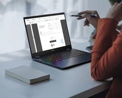 O Acer Swift Spin 14 AI monta um painel IPS de 120 Hz em uma dobradiça conversível.