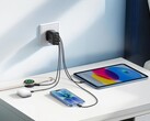 O novo Zolo Charger da Anker (na foto ao lado de um tablet, um telefone e mais dois gadgets) foi lançado na Europa. (Fonte da imagem: Anker)