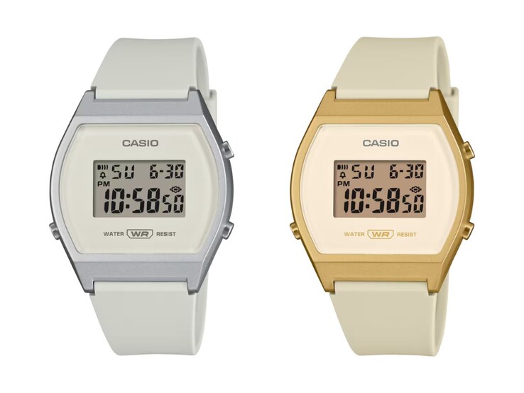 Os relógios Casio LW-204-7A (esquerda) e LW-204-9A (direita)