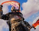 Kratos liberando as Lâminas do Caos em God of War: Ragnarok