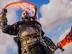 Kratos liberando as Lâminas do Caos em God of War: Ragnarok