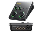 A interface de áudio Maono P1 vem equipada com uma entrada XLR/microfone e uma entrada de instrumento de 1/4 de polegada.
