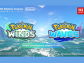 Uma captura de tela do trailer de anúncio de Pokémon Winds e Pokémon Waves