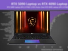 O MSI Titan 18 HX AI está entre os laptops RTX 5090 mais potentes do mercado. (Fonte da imagem: MSI, Jarrod&#039;sTech, editado)