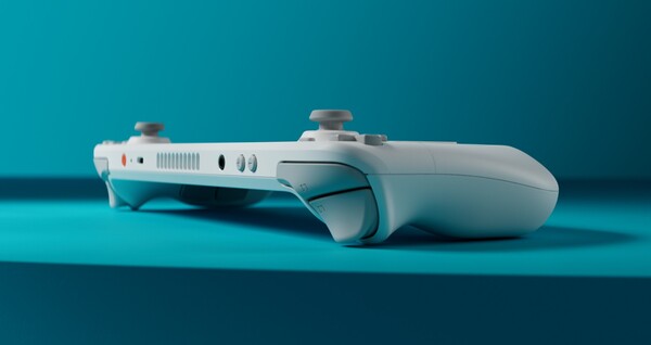 O Steam Deck OLED: Limited Edition White tem um botão de energia laranja. (Fonte da imagem: Valve)