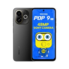 O Tecno Pop 9 5G na cor Shadow Black (Fonte da imagem: Tecno)