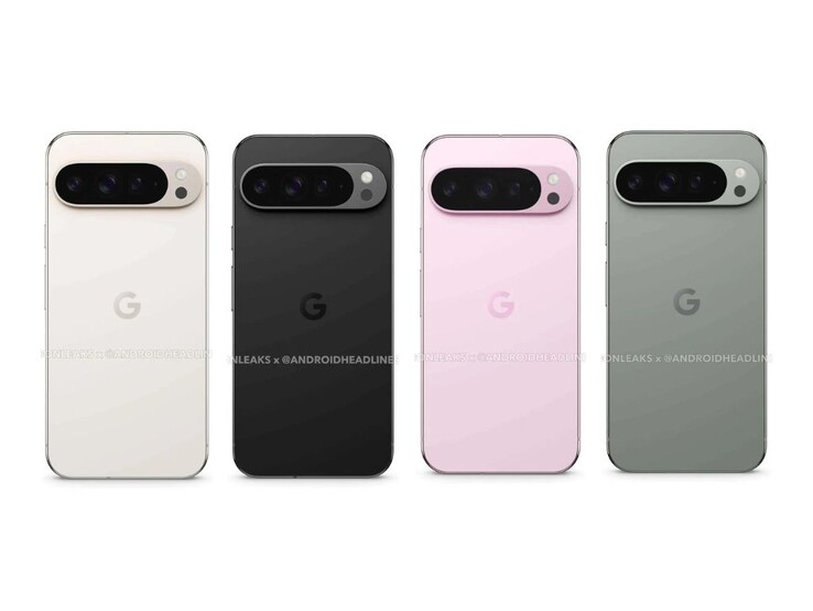 As quatro cores do Google Pixel, conforme vazado pelo @OnLeaks. (Fonte: @OnLeaks x Android Headlines)