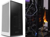 Um incêndio em um caso NZXT H1 poderia levar a uma GPU gravemente danificada ou pior. (Fonte da imagem: NZXT/Gamers Nexus)