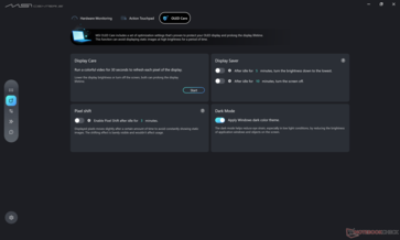 Configurações de cuidados com o OLED