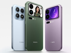 O Xiaomi 17, o Xiaomi 17 Pro Max e o Xiaomi 17 Pro, da esquerda para a direita. (Fonte da imagem: Xiaomi)